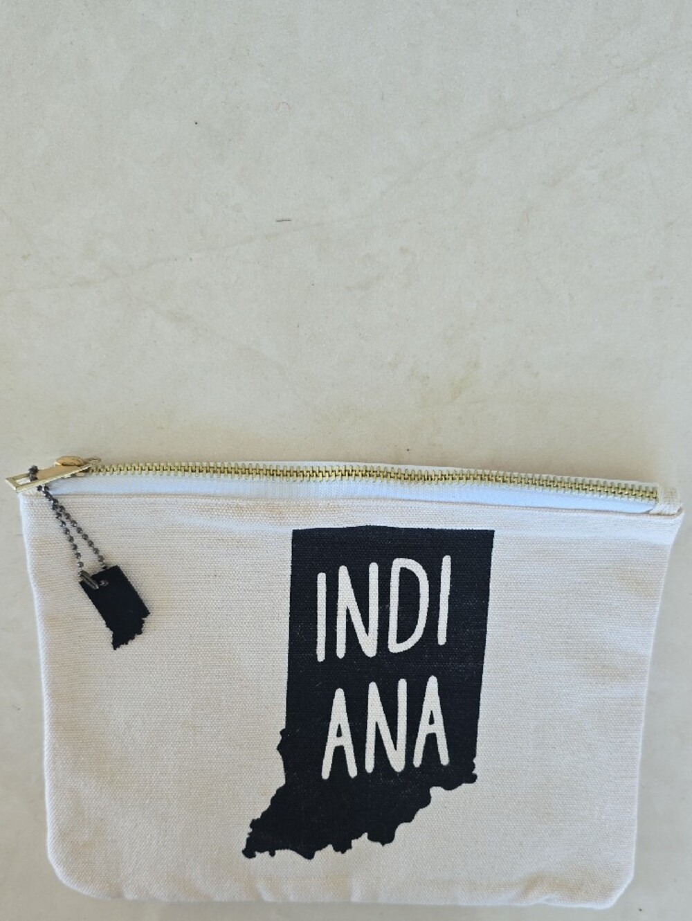 Indiana Canvas Zip Pouch - Black Print on Natural Canvas - Picture 4 of 4